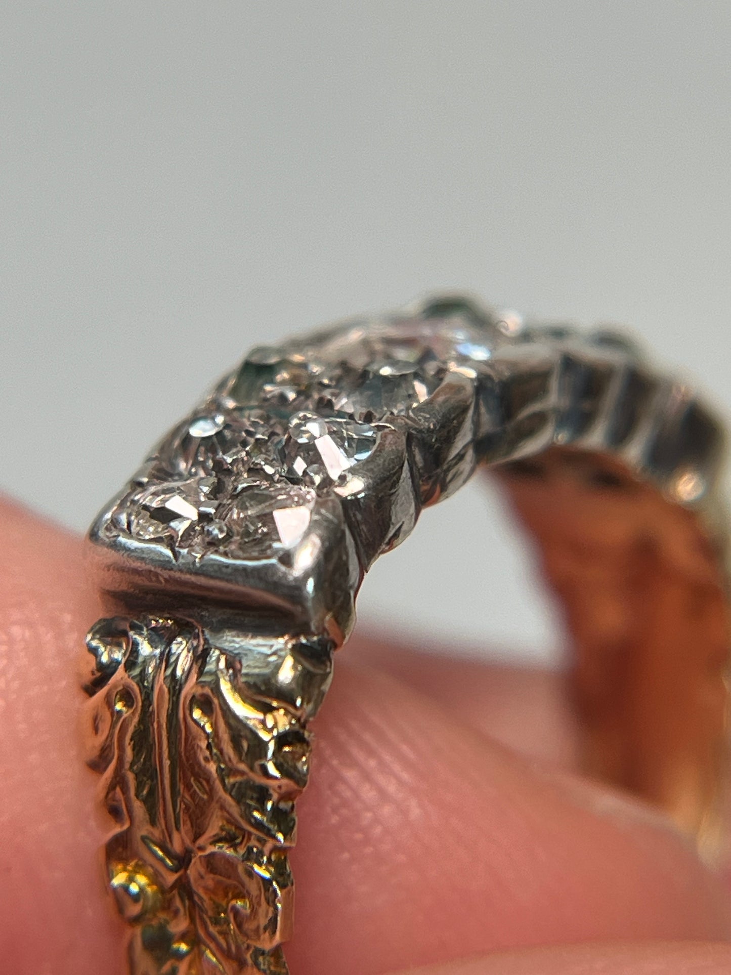 Antique Georgian Half Hoop Old Mine Cut Diamond Band