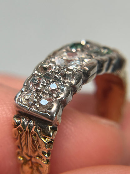 Antique Georgian Half Hoop Old Mine Cut Diamond Band