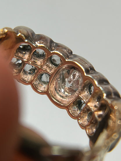 Antique Georgian Half Hoop Old Mine Cut Diamond Band