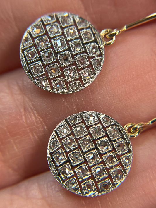 Antique Art Deco Disco Ball Conversion Earrings