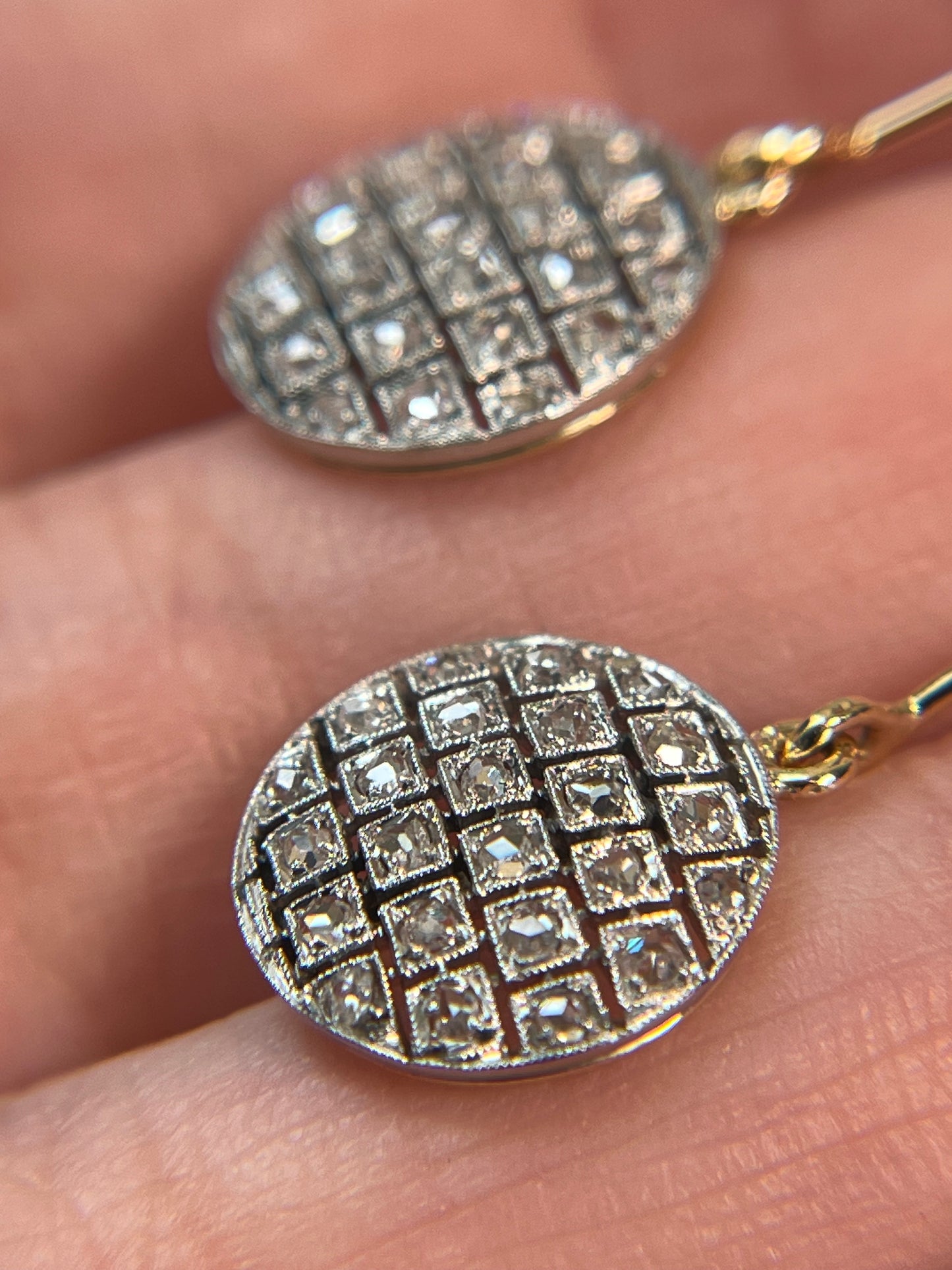 Antique Art Deco Disco Ball Conversion Earrings