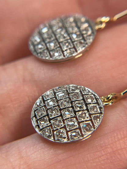 Antique Art Deco Disco Ball Conversion Earrings