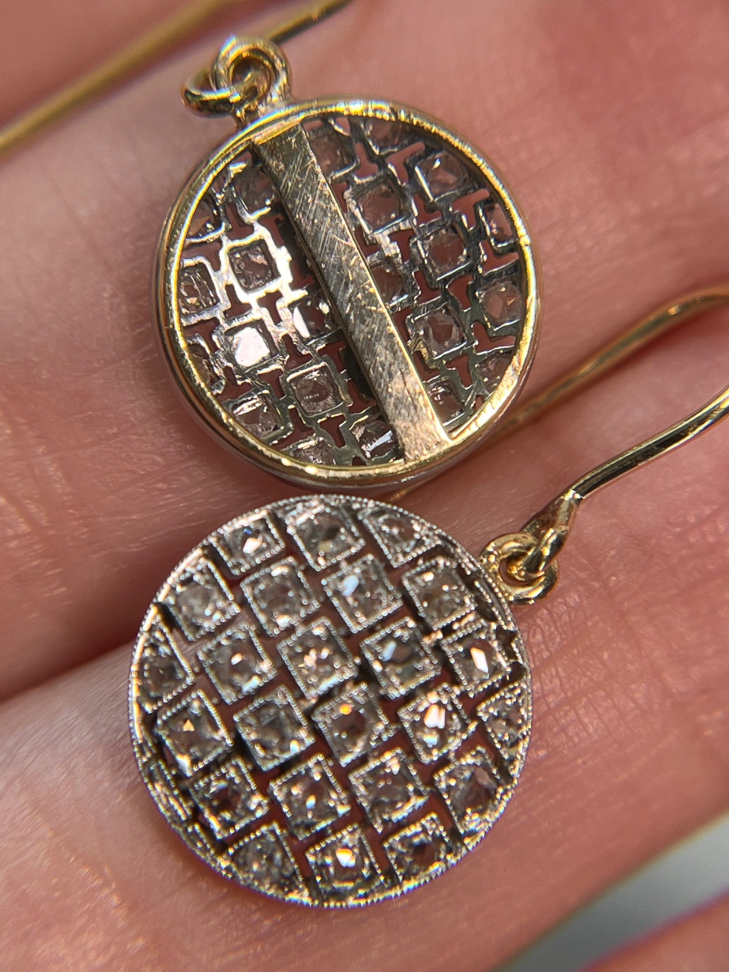 Antique Art Deco Disco Ball Conversion Earrings