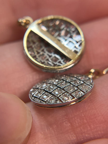 Antique Art Deco Disco Ball Conversion Earrings