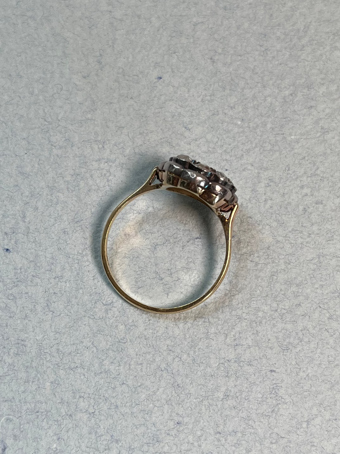 Antique Italian Rose Cut Diamond Cluster Ring