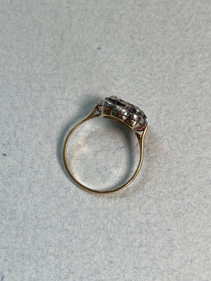 Antique Italian Rose Cut Diamond Cluster Ring