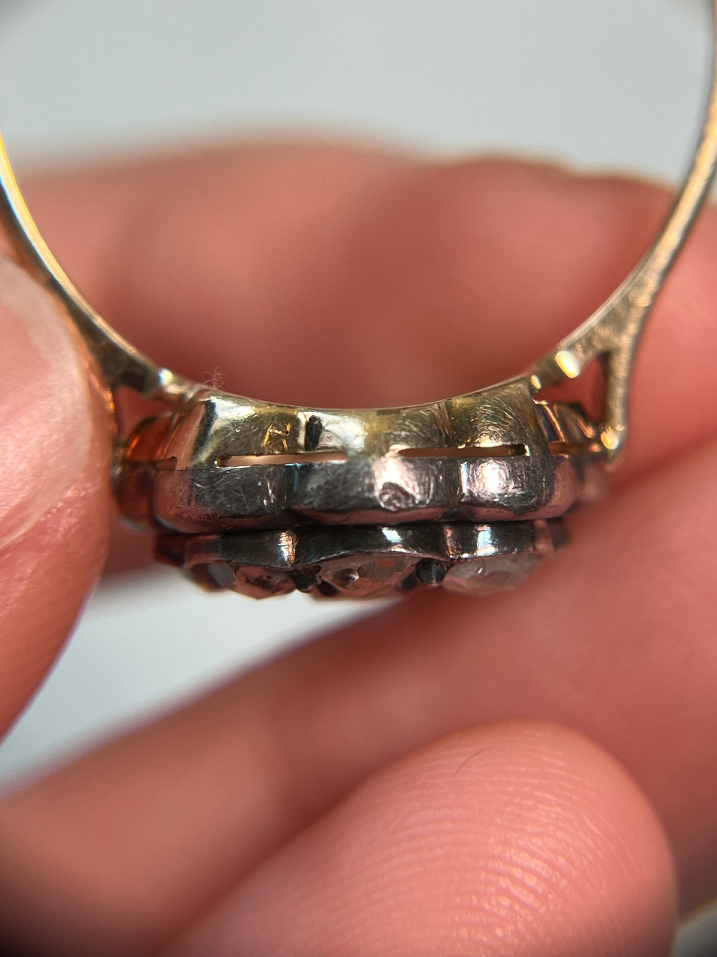 Antique Italian Rose Cut Diamond Cluster Ring