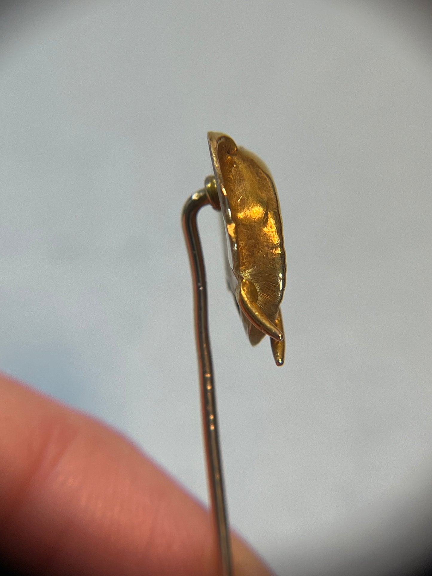 Antique Elephant Stick Pin with Garnet Eye