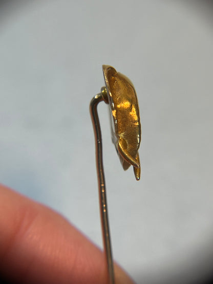 Antique Elephant Stick Pin with Garnet Eye