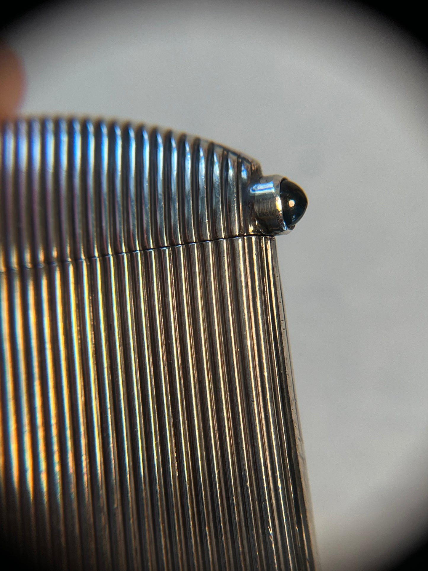 Antique 900 Silver Match Safe with Sugarloaf Button