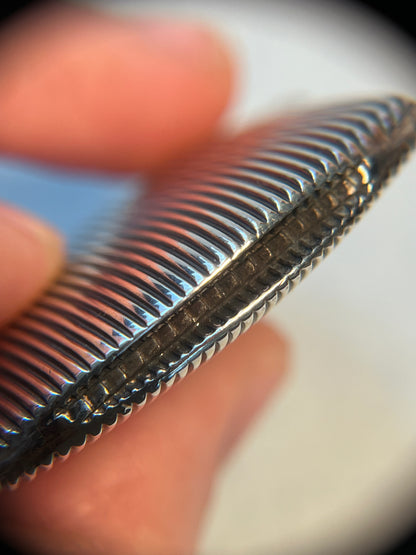 Antique 900 Silver Match Safe with Sugarloaf Button