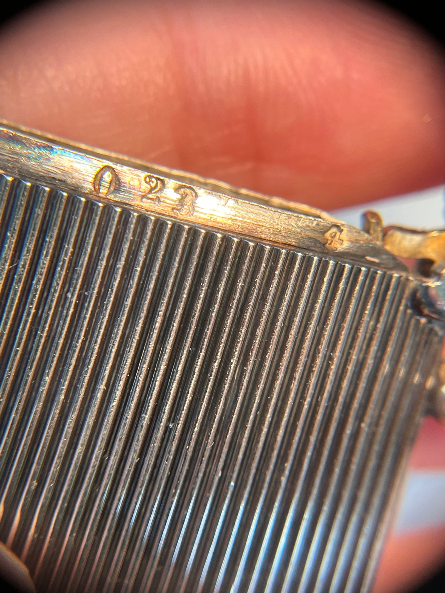 Antique 900 Silver Match Safe with Sugarloaf Button