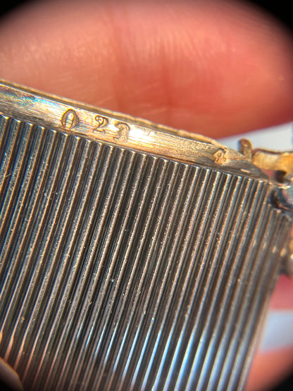 Antique 900 Silver Match Safe with Sugarloaf Button