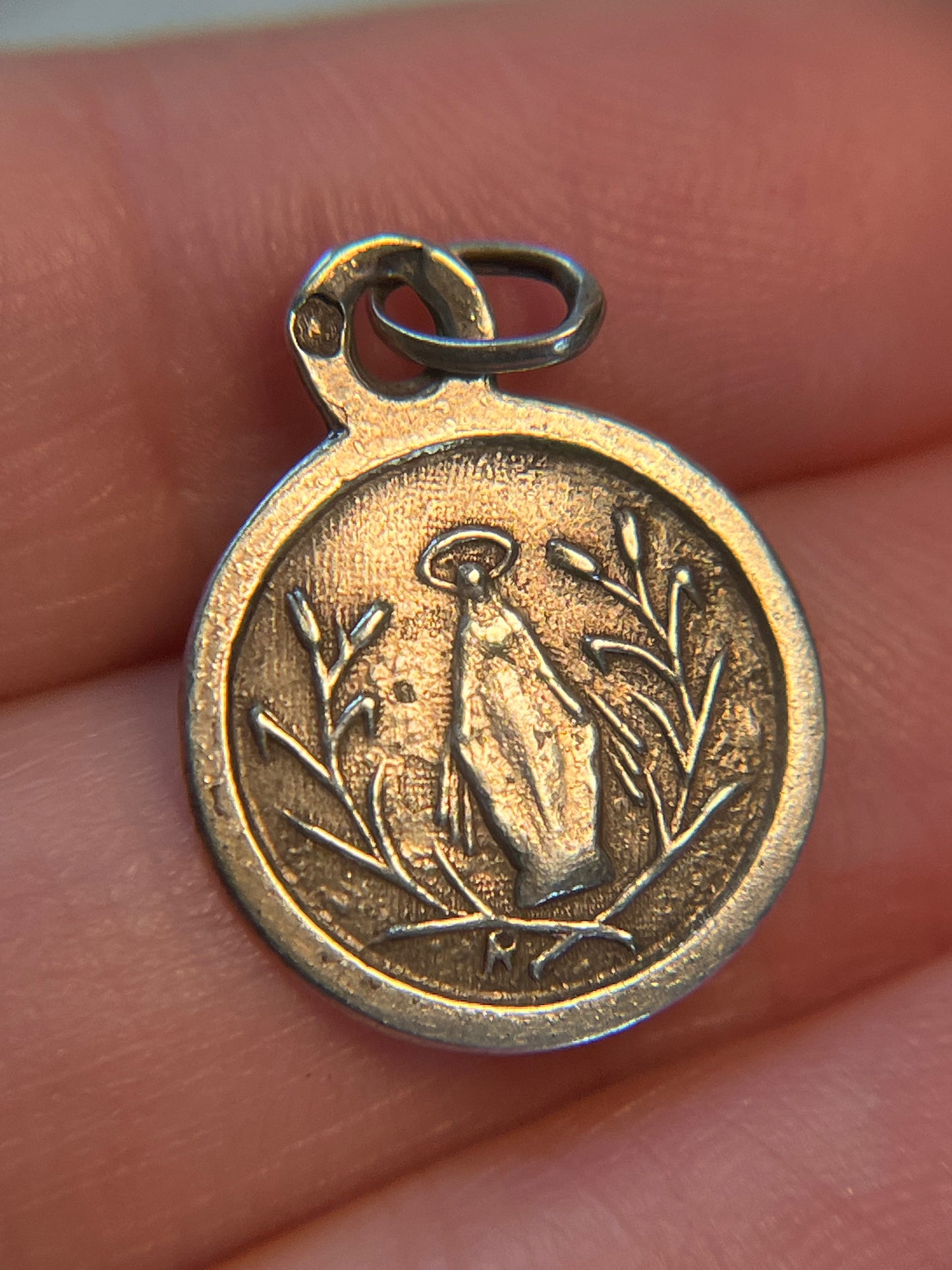 Antique French Silver Religious Medallion