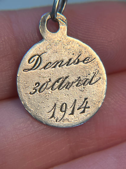 Antique French Silver Religious Medallion