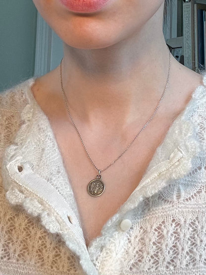 Antique French Silver Religious Medallion