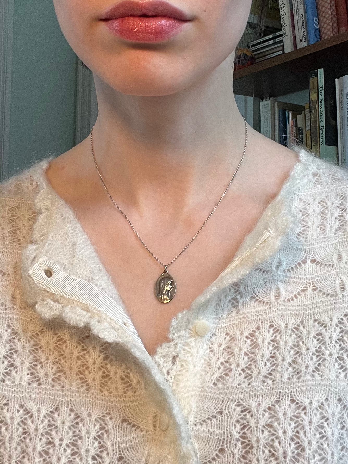 Antique French Our Lady of Lourdes Silver Medallion