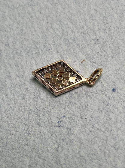 Antique Rose-Cut Diamond and Seed Pearl Pendant