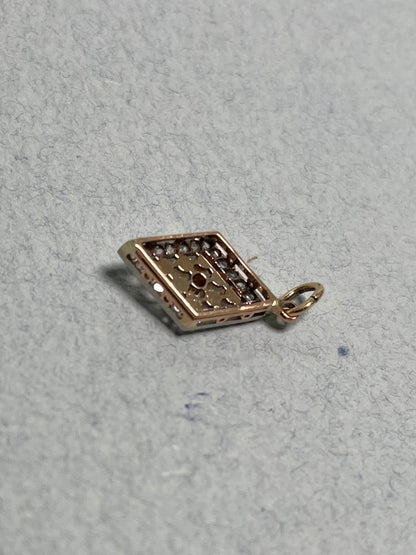 Antique Rose-Cut Diamond and Seed Pearl Pendant
