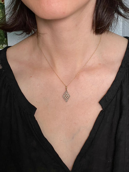 Antique Rose-Cut Diamond and Seed Pearl Pendant