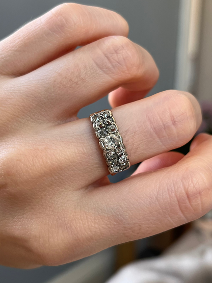 Antique Georgian Half Hoop Old Mine Cut Diamond Band