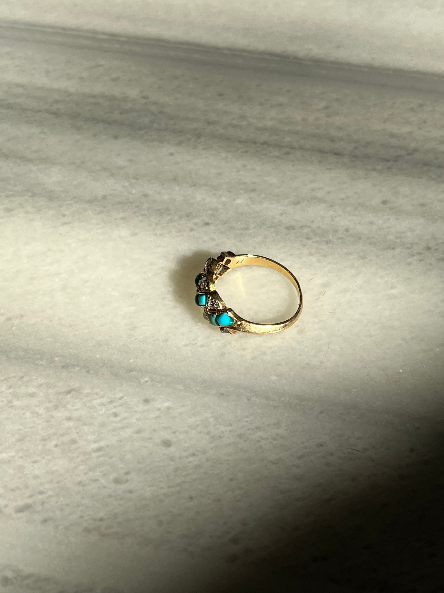 Victorian Turquoise and Diamond Twist Ring
