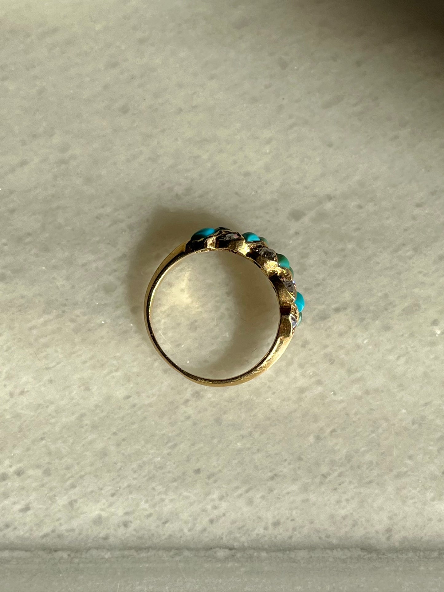 Victorian Turquoise and Diamond Twist Ring