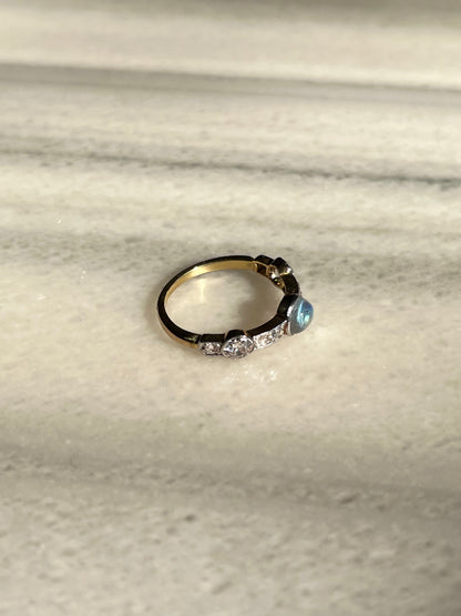 Edwardian Moonstone and Diamond Band 0.75ctw