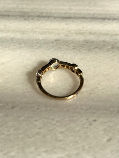 Edwardian Moonstone and Diamond Band 0.75ctw