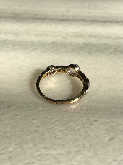 Edwardian Moonstone and Diamond Band 0.75ctw
