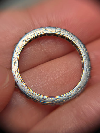 Antique Old Cut Diamond Eternity Band in Platinum