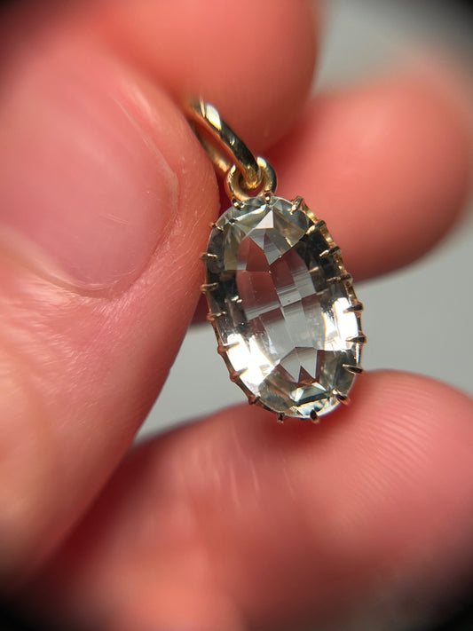 Antique 14K Gold and Aquamarine Pendant