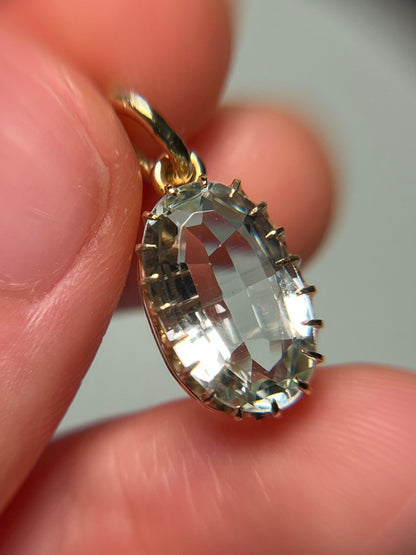 Antique 14K Gold and Aquamarine Pendant