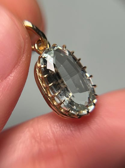 Antique 14K Gold and Aquamarine Pendant