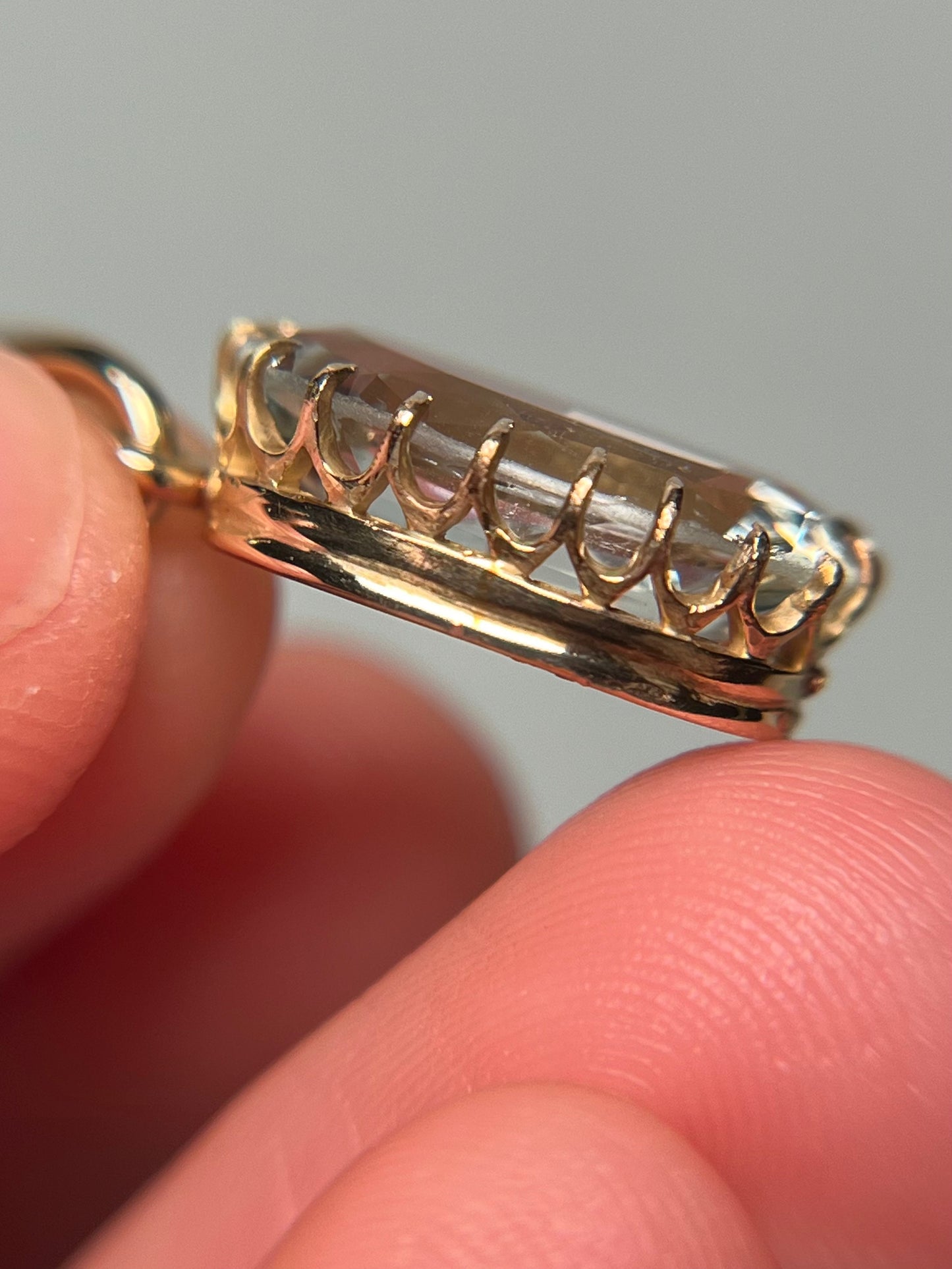 Antique 14K Gold and Aquamarine Pendant