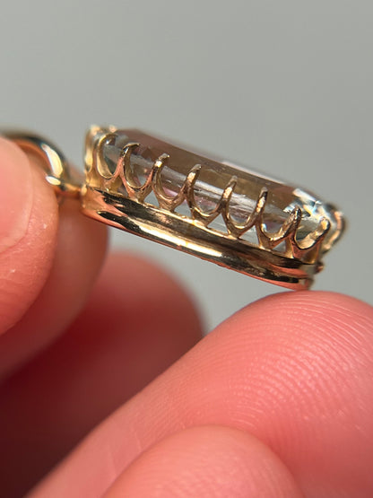 Antique 14K Gold and Aquamarine Pendant