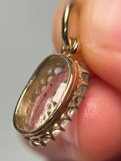 Antique 14K Gold and Aquamarine Pendant