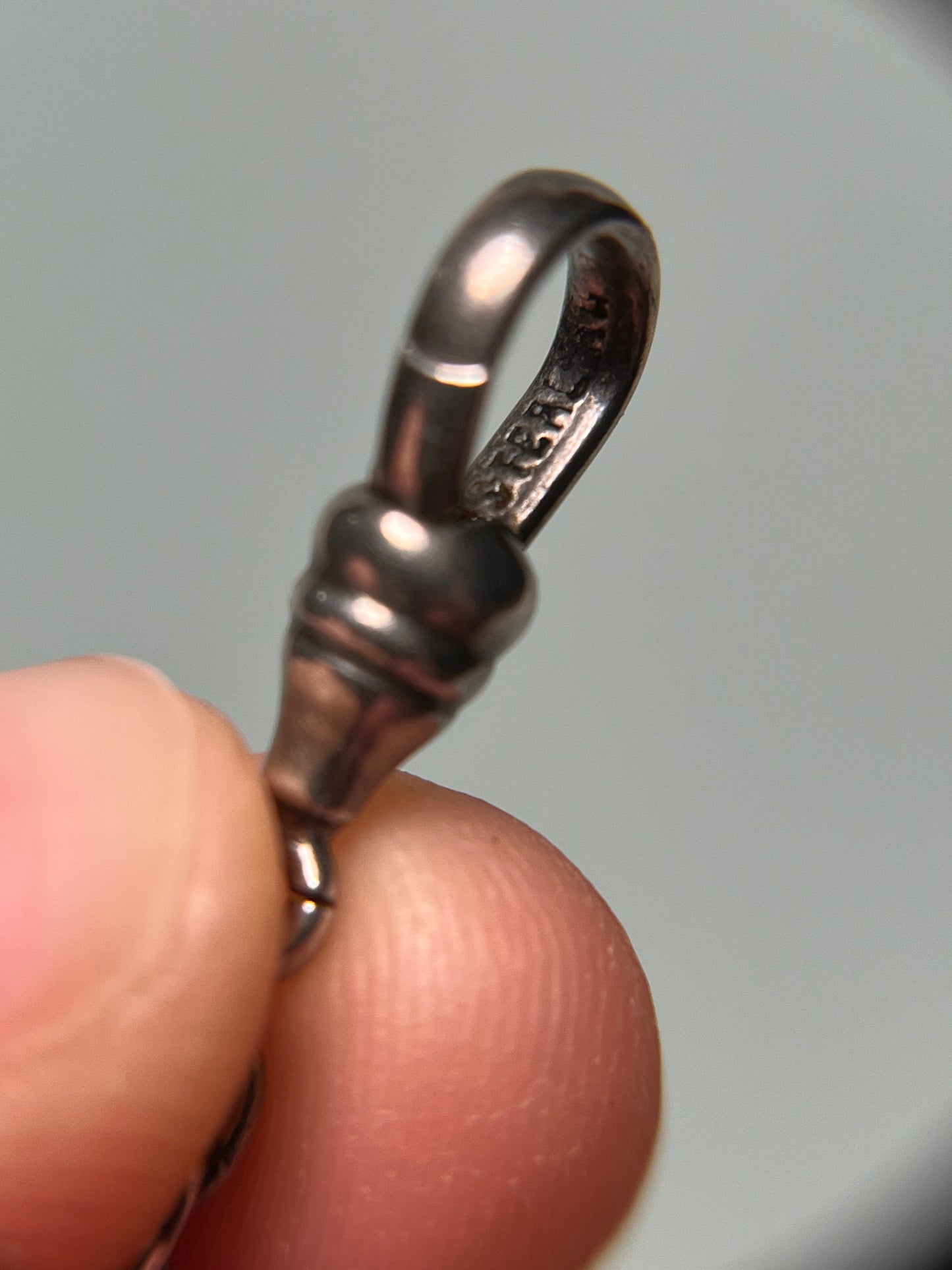 Antique Sterling Longuard Chain with Dog Clip