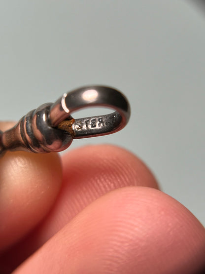 Antique Sterling Longuard Chain with Dog Clip