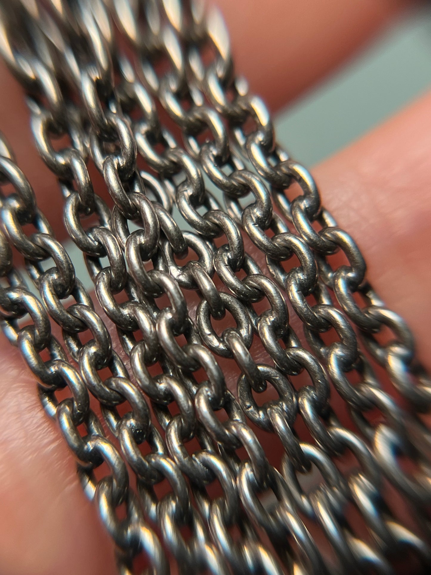 Antique Sterling Longuard Chain with Dog Clip