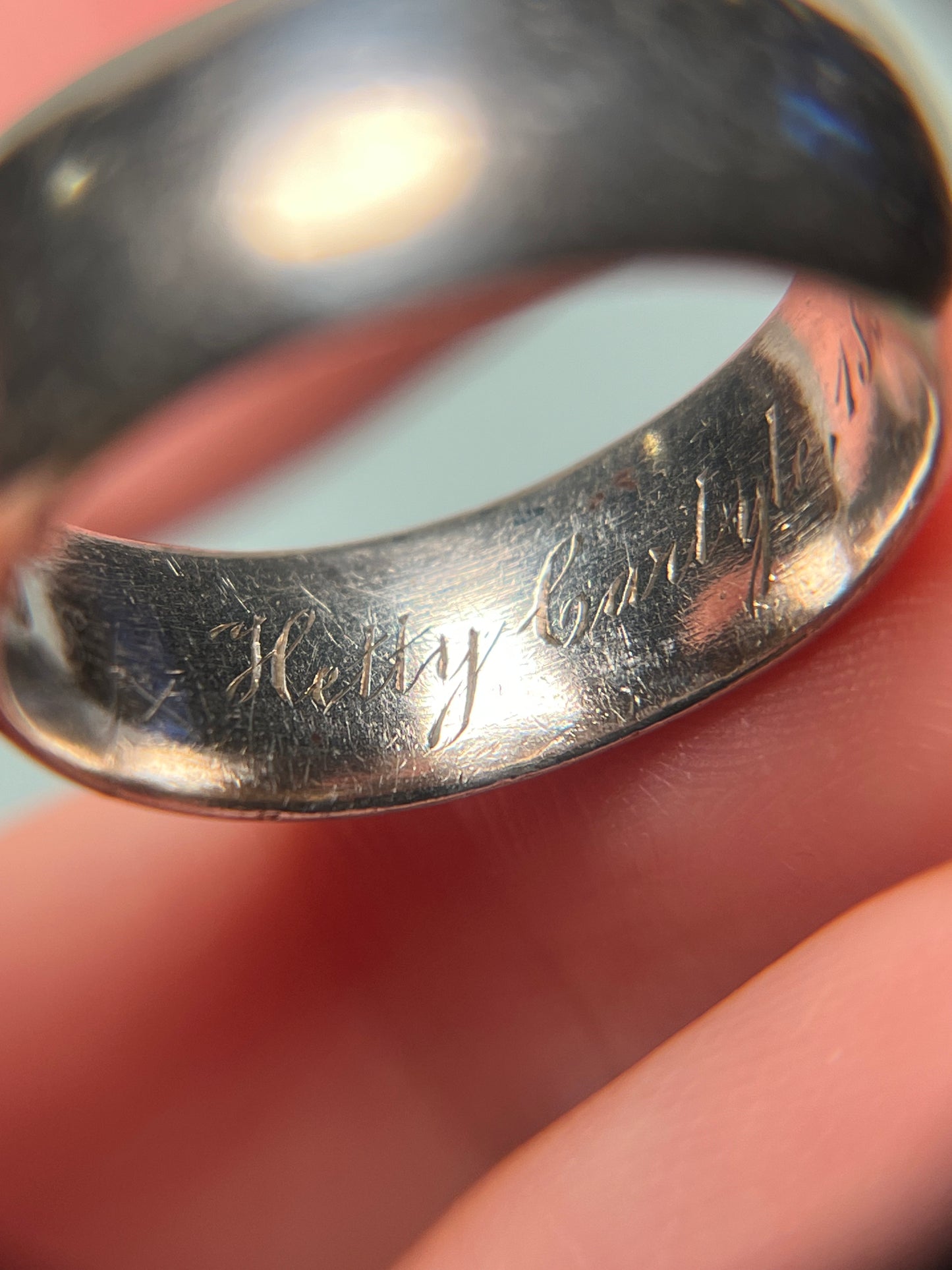 Antique Victorian Silver Wedding Band, 1881