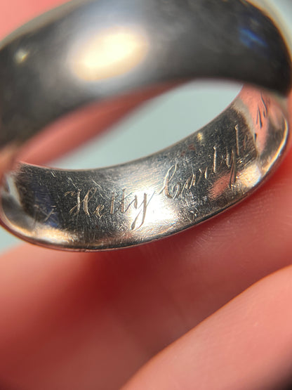 Antique Victorian Silver Wedding Band, 1881