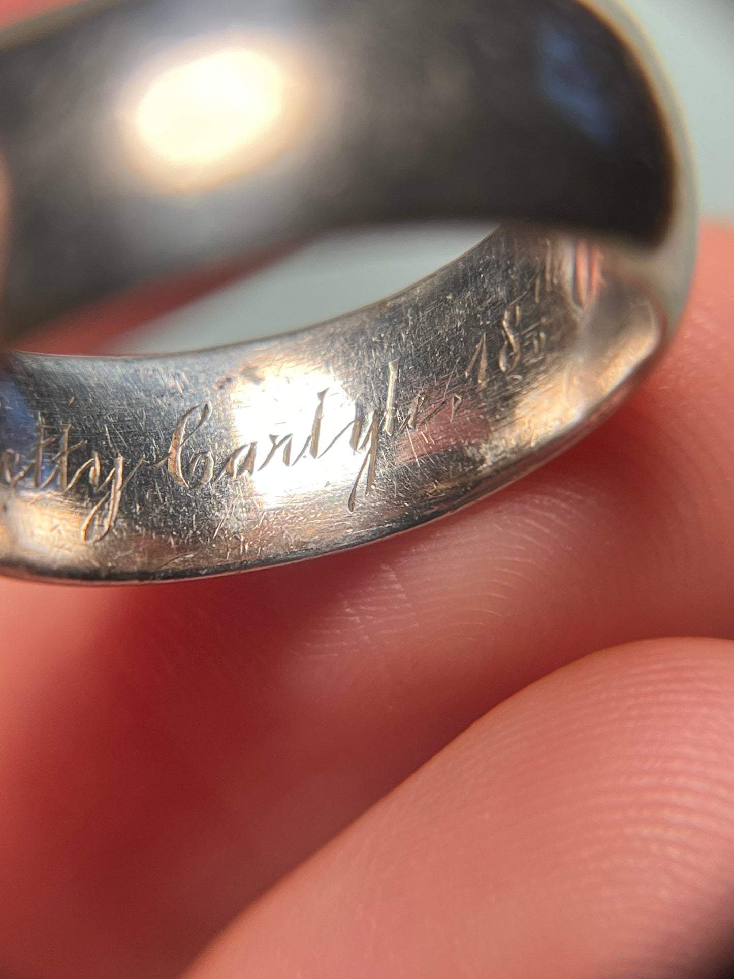 Antique Victorian Silver Wedding Band, 1881