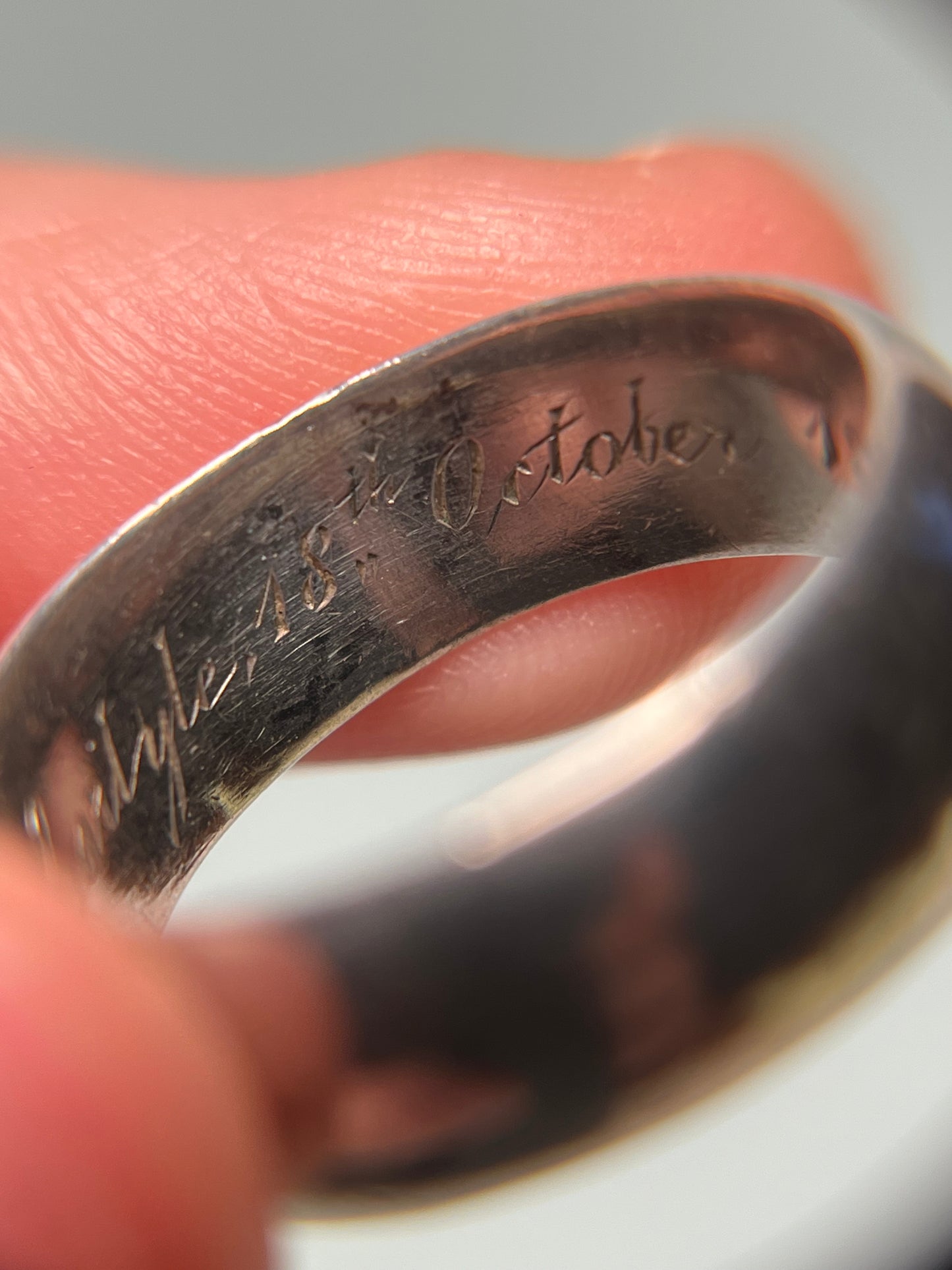 Antique Victorian Silver Wedding Band, 1881