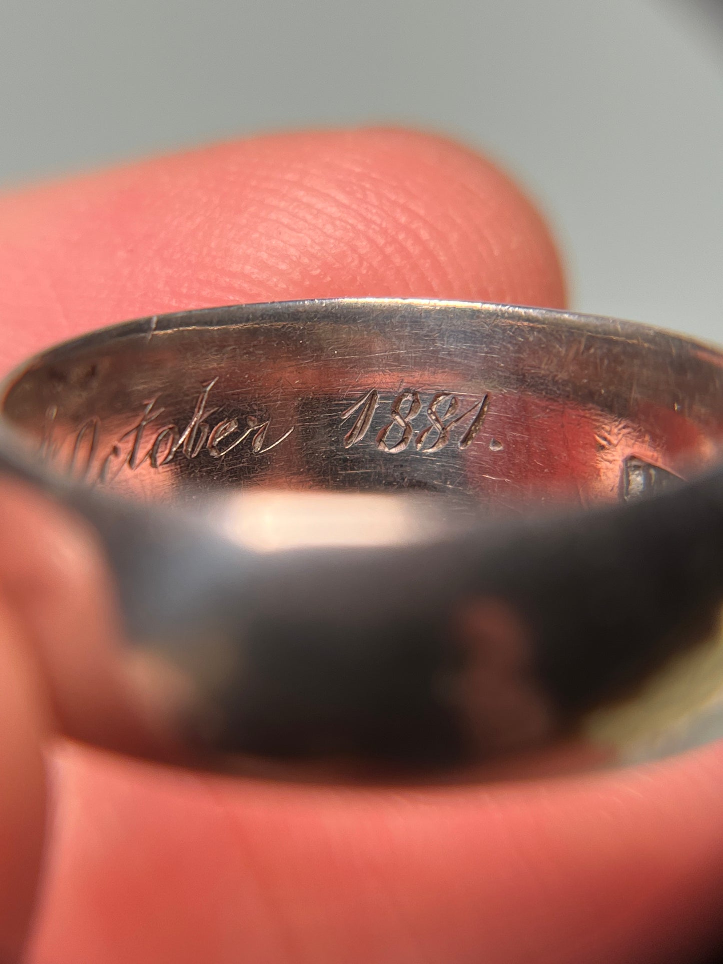 Antique Victorian Silver Wedding Band, 1881