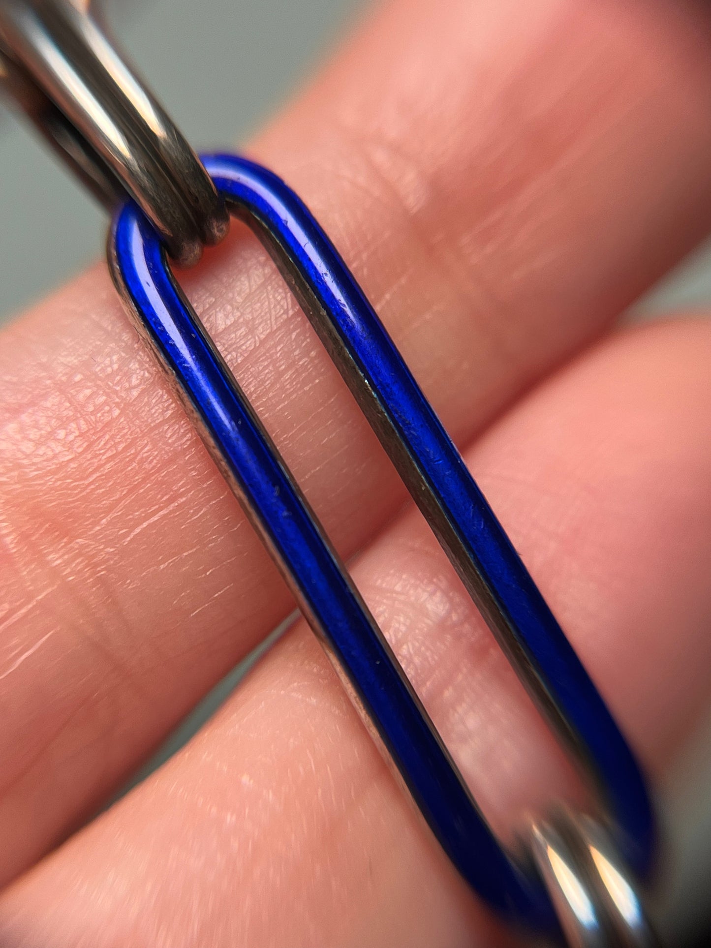 Antique Sterling Bracelet with Black and Cobalt Enamel