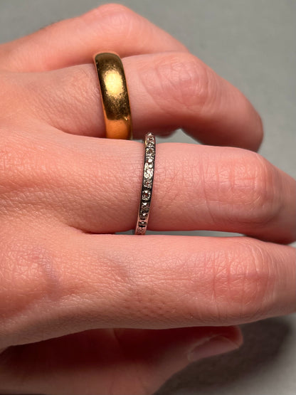 Antique Old Cut Diamond Eternity Band in Platinum