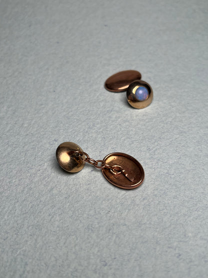 Antique 9K Gold and Opal Cufflinks