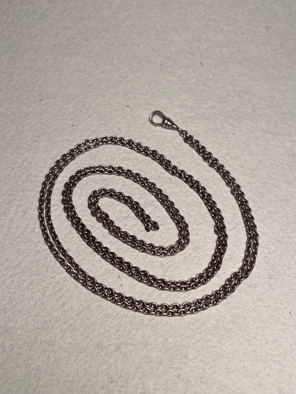 Antique Sterling Longuard Chain with Dog Clip