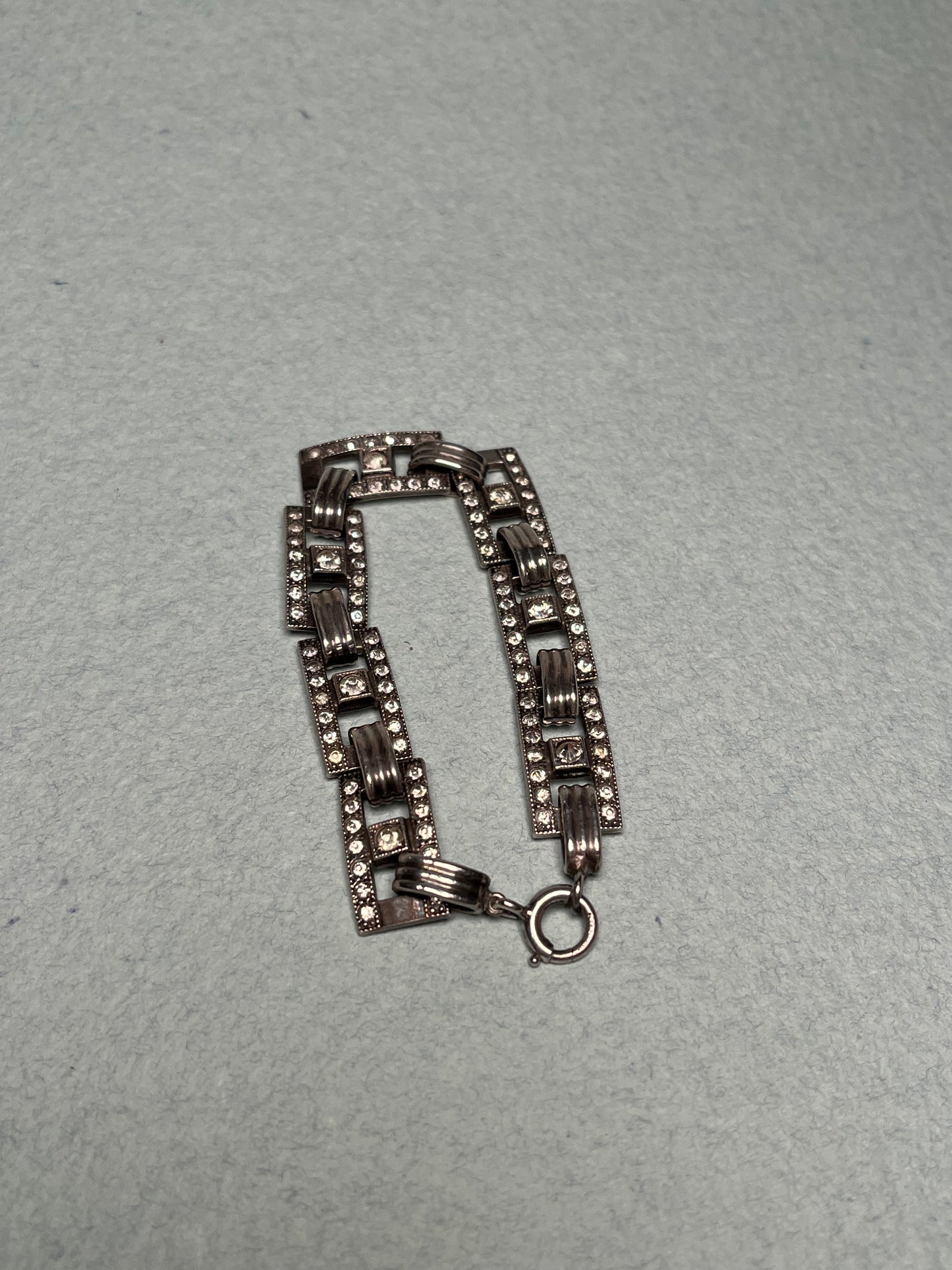 Antique Art Deco Sterling and Paste Bracelet
